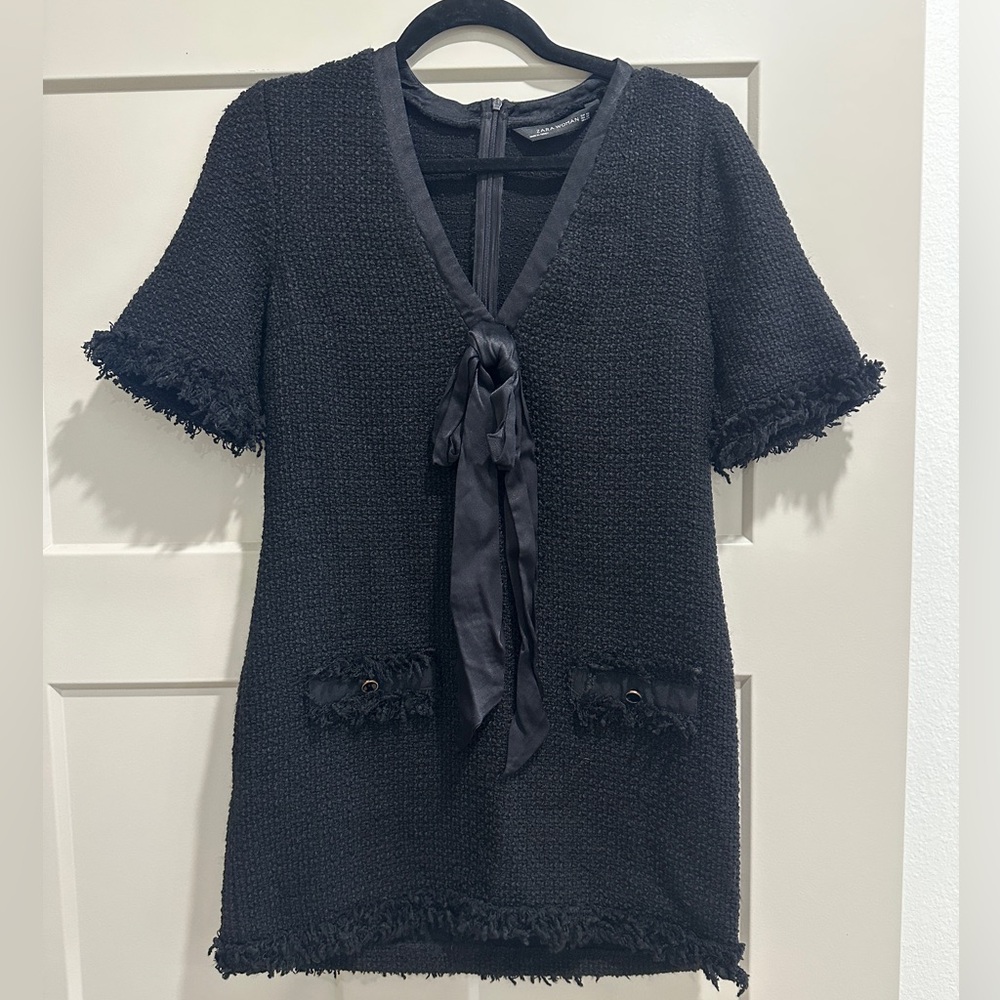 Zara Black Tweed Mini Dress